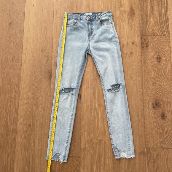 RSQ Jeans Girls 12 Tilly’s Blue Super High Rise Jeggings Denim Light Wash - Picture 8 of 16